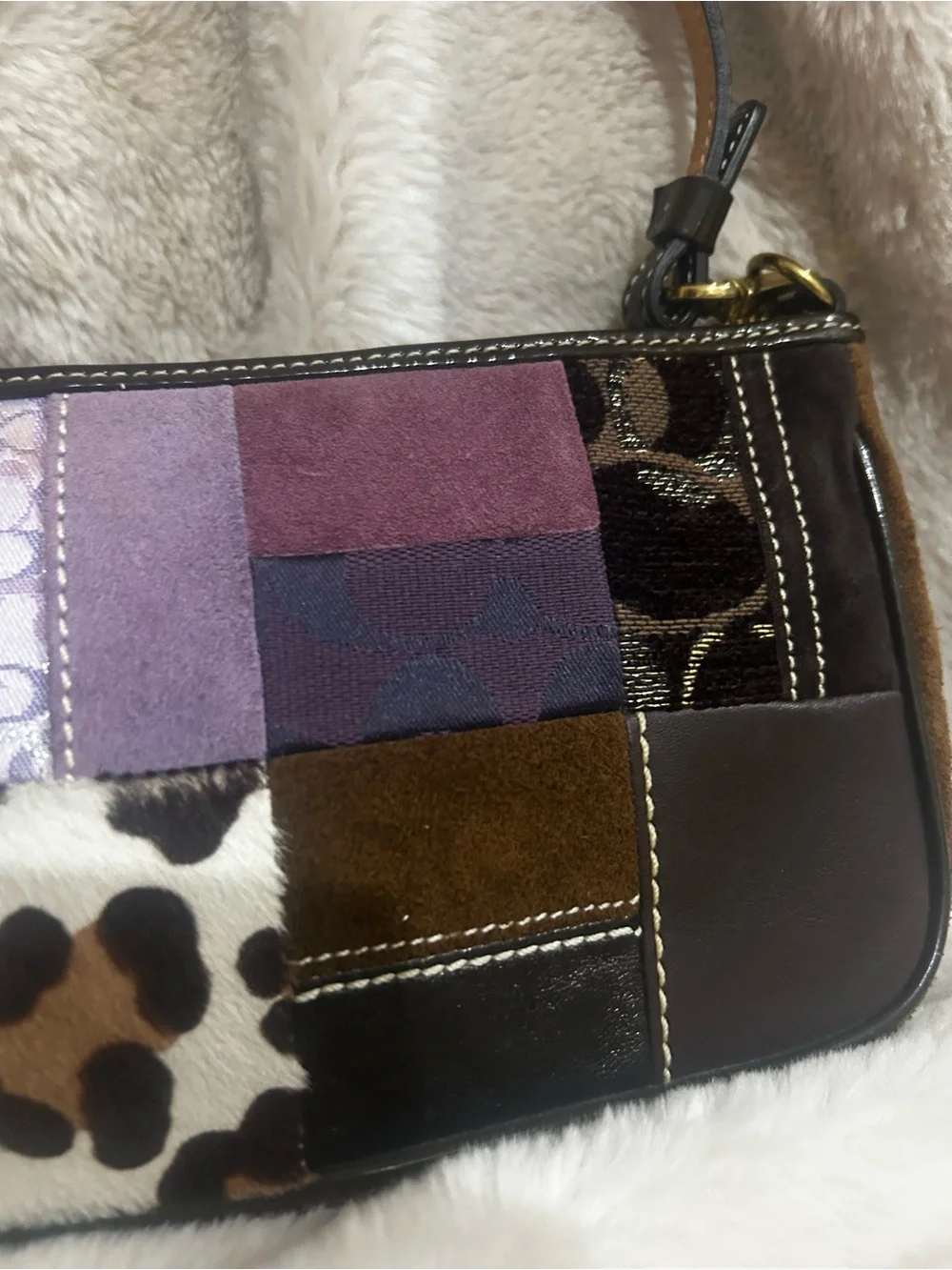 Coach Y2K Purple Patchwork Demi ShoulderBag 7071